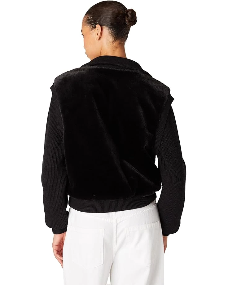 Blank NYC Faux Fur Sweater Detail Bomber Jacket | Coats & Outerwear - Image 3