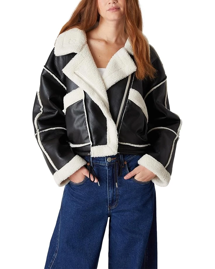 Blank NYC Leather and Sherpa Bonded Moto Jacket | Coats & Outerwear