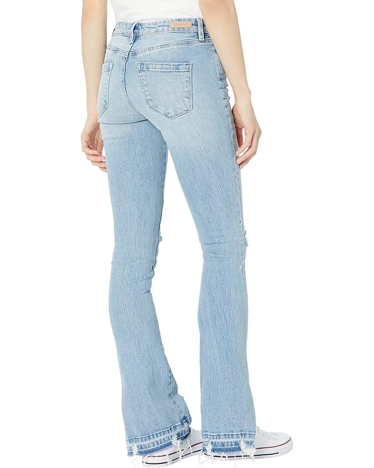 Blank NYC Hoyt Mini Boot Denim Jeans with Ripped Knees and Side Slit Released Hem in Blue - Image 2