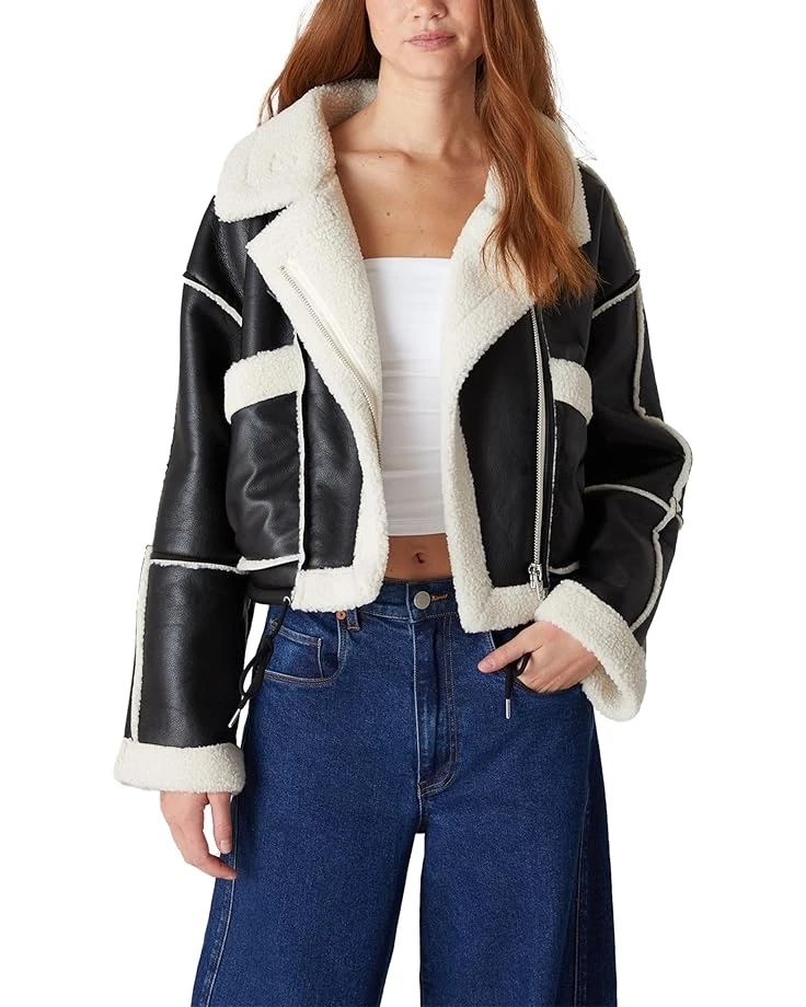 Blank NYC Leather and Sherpa Bonded Moto Jacket | Coats & Outerwear - Image 4