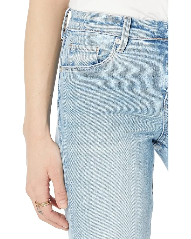 Blank NYC Hoyt Mini Boot Denim Jeans with Ripped Knees and Side Slit Released Hem in Blue - Image 3